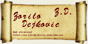 Zorilo Dejković vizit kartica